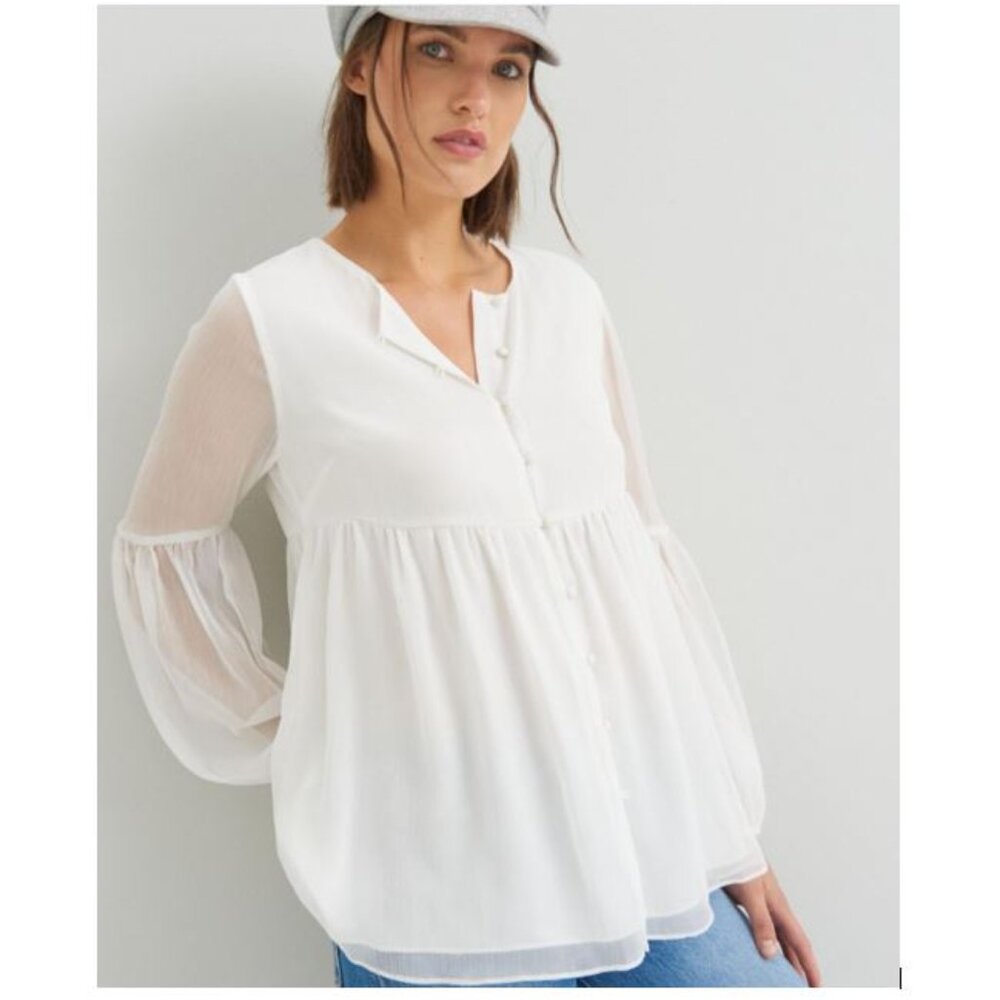 Anthropologie Guinevere Tunic in White by Sunday in Brooklyn - Size Small - NWT